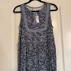 Maurices Blue Floral Tank Top